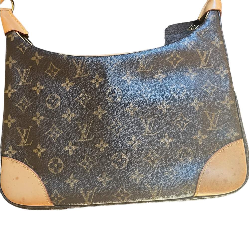 Louis Vuitton shoulder bag Monogram canvas  tan leather brown boulogne30.